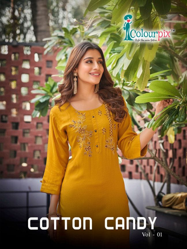 Cotton Candy By Colour Pix Designer Kurtis Catalog